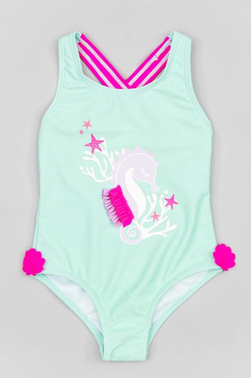 Zippy costum de baie dintr-o bucată pentru bebeluși culoarea turcoaz
