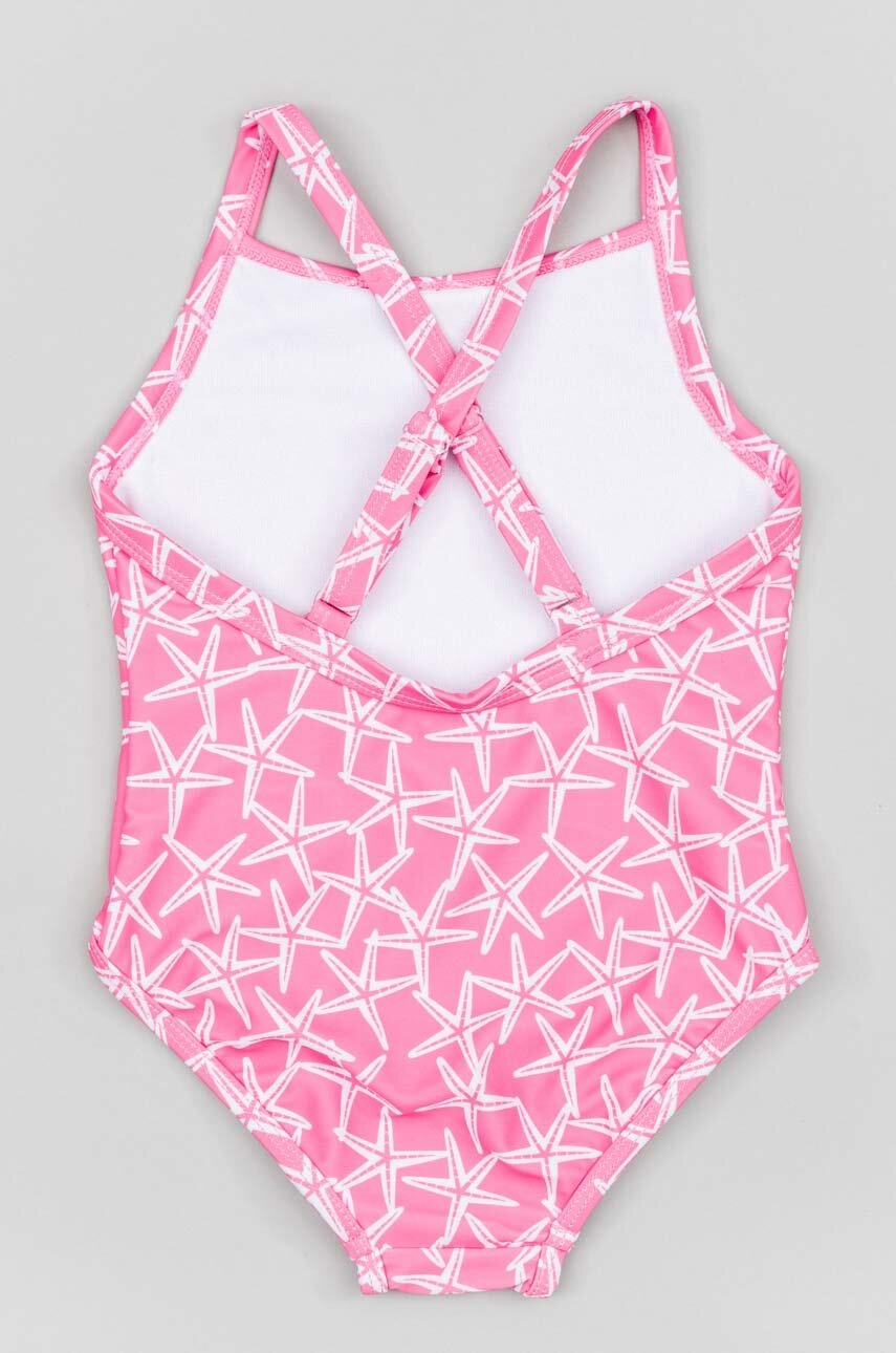 Суцільний дитячий купальник zippy колір рожевий