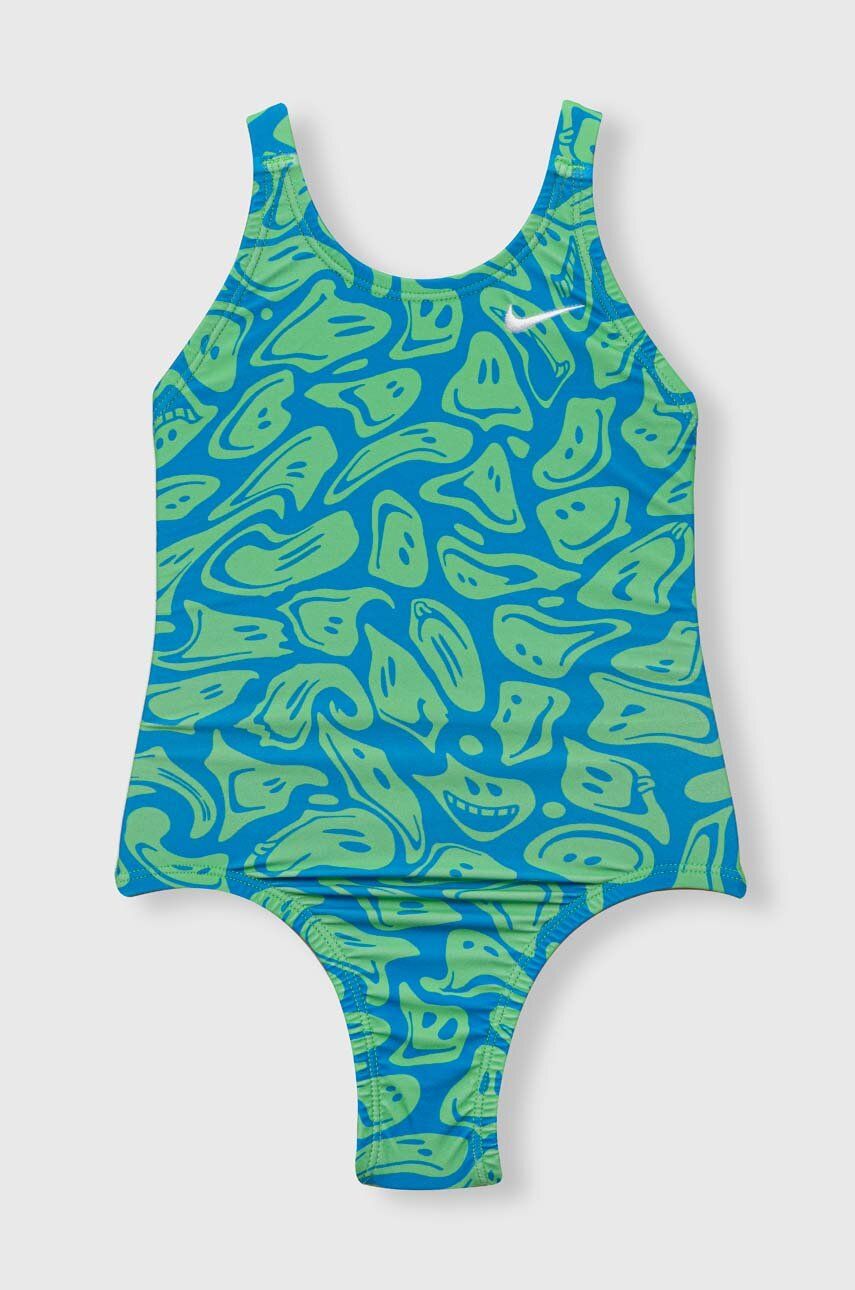 Jednodílné dětské plavky Nike Kids zelená barva - zelená -  Hlavní materiál: 78 % Polyester