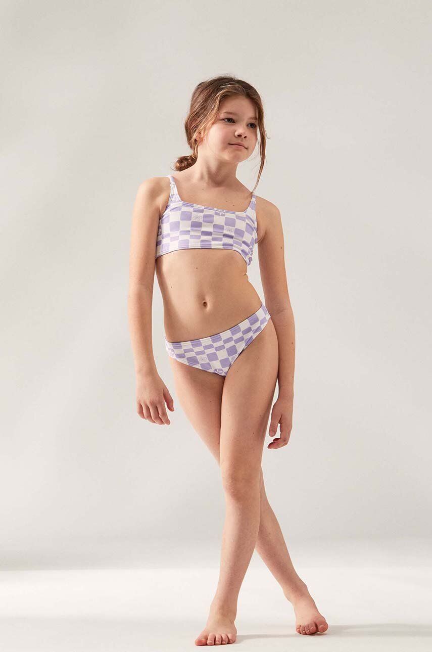 Dvoudílné dětské plavky Roxy fialová barva - fialová -  91 % Recyklovaný polyester