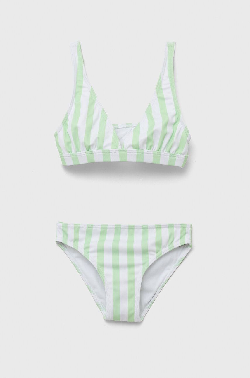 Dvoudílné dětské plavky Roxy zelená barva - zelená -  82 % Recyklovaný polyester