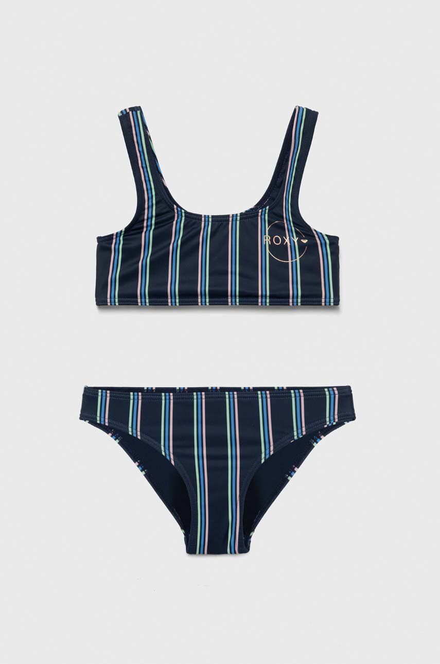 Dvoudílné dětské plavky Roxy tmavomodrá barva - námořnická modř -  82 % Recyklovaný polyester