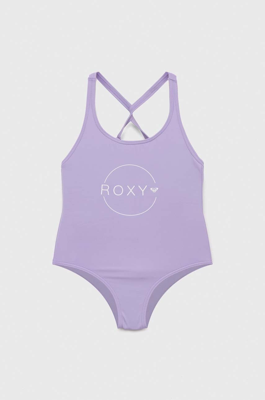 

Суцільний дитячий купальник Roxy колір фіолетовий
