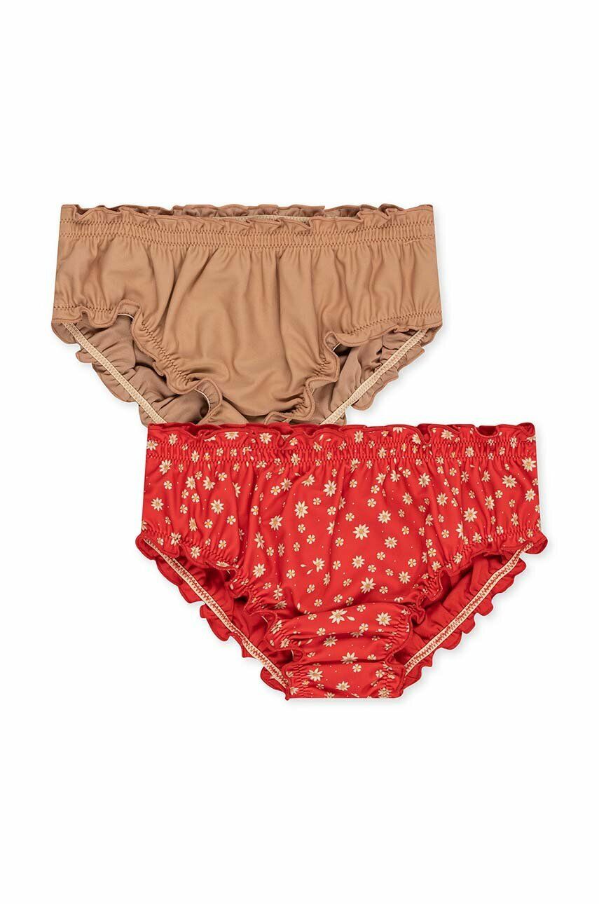Dětské plavkové kalhotky Konges Sløjd 2-pack červená barva - červená -  80 % Recyklovaný polyes