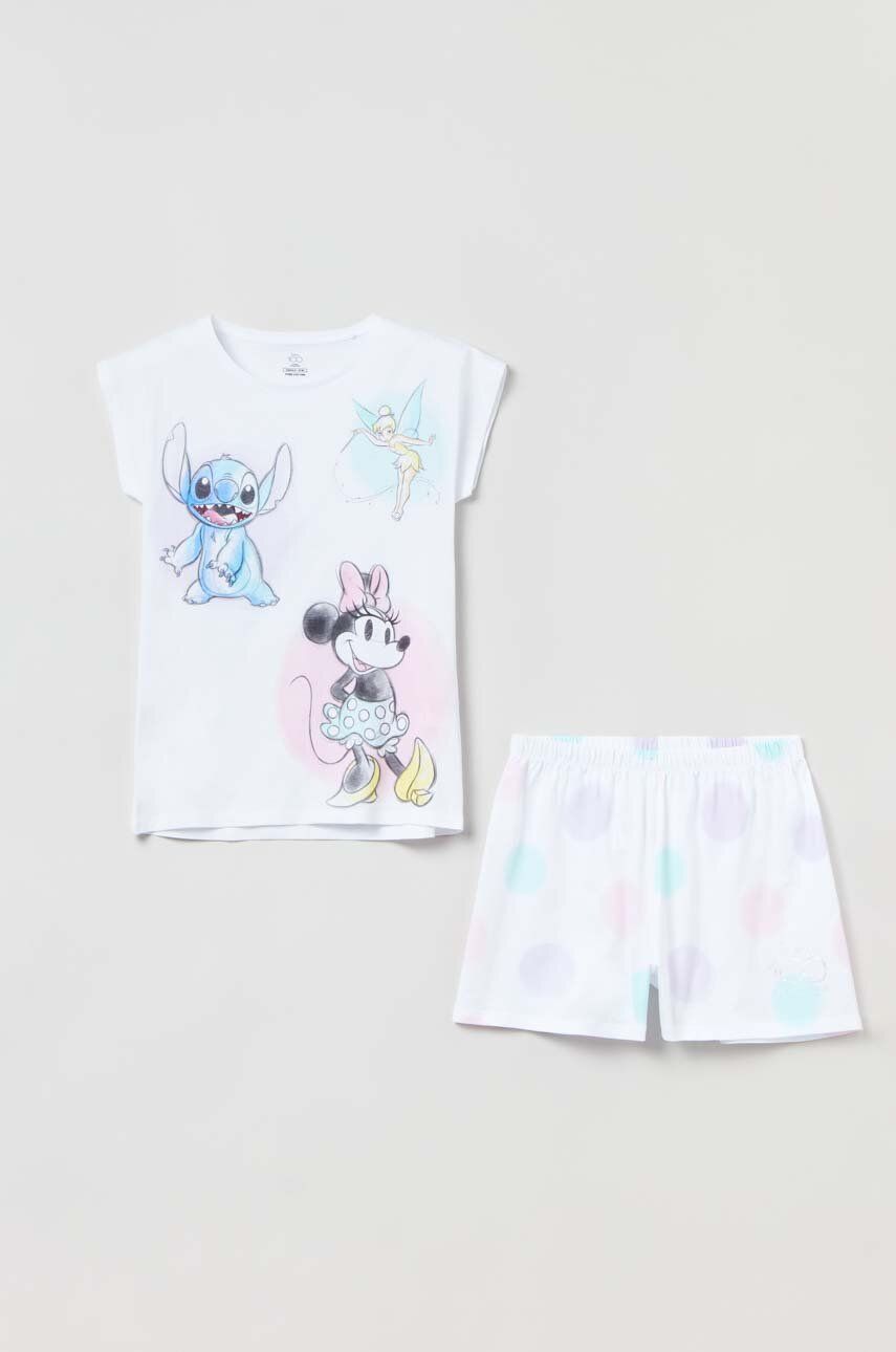 E-shop Dětské bavlněné pyžamo OVS bílá barva, s potiskem