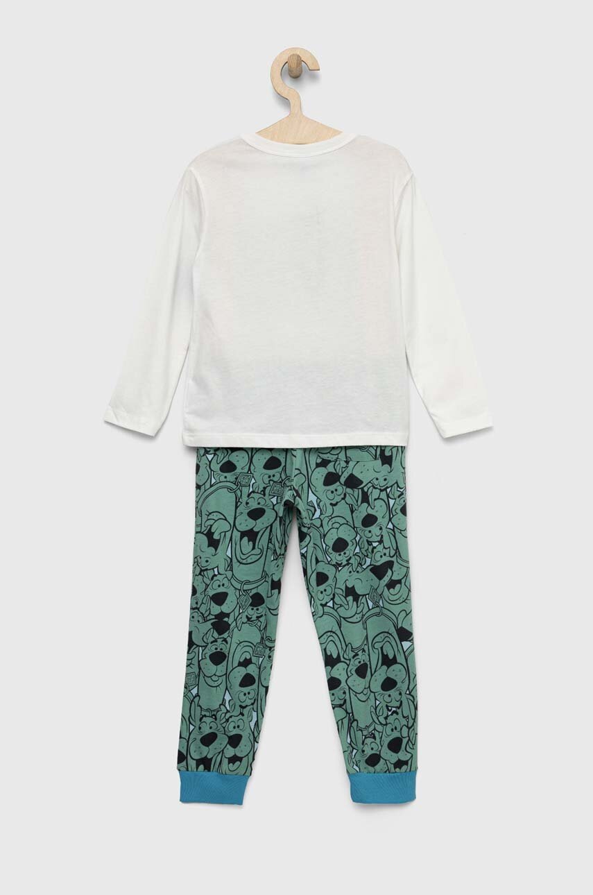 

Дитяча бавовняна піжама United Colors of Benetton колір зелений візерунок
