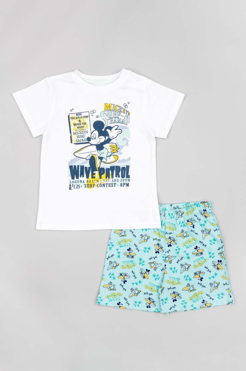 zippy set de pijama de bumbac pentru copii x Disney culoarea turcoaz, modelator