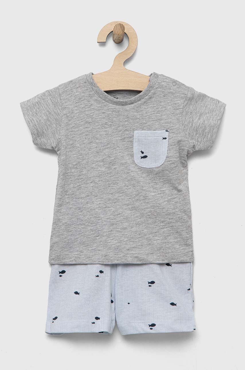 E-shop Dětské bavlněné pyžamo zippy šedá barva