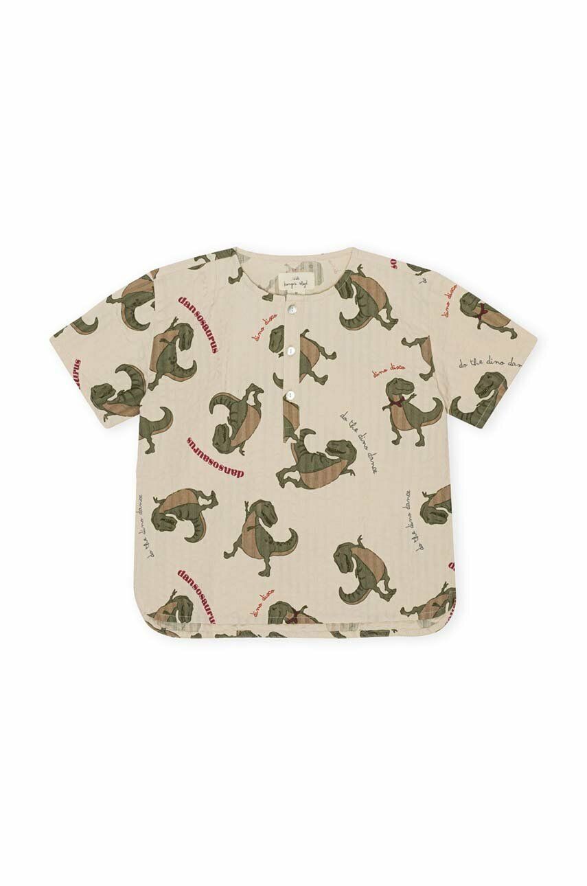 Levně Dětské pyžamové tričko Konges Sløjd béžová barva