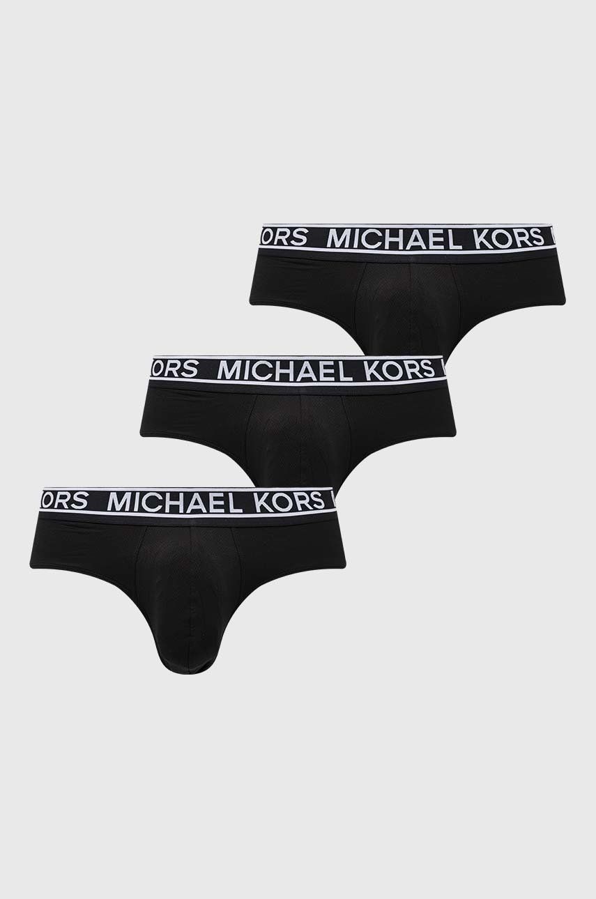 Levně Spodní prádlo Michael Kors 3-pack pánské, černá barva
