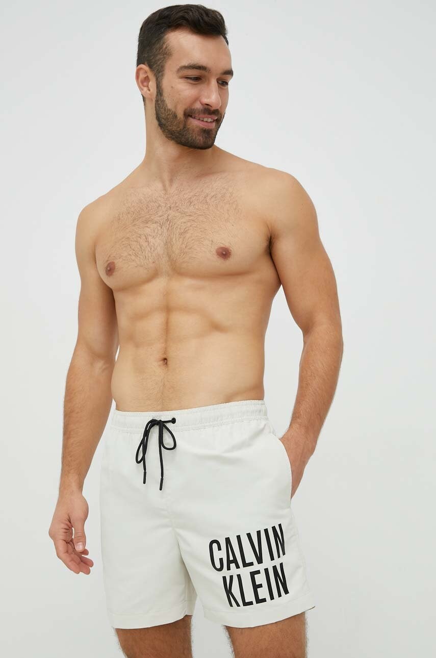 

Плувни шорти Calvin Klein в бежово, Бежов