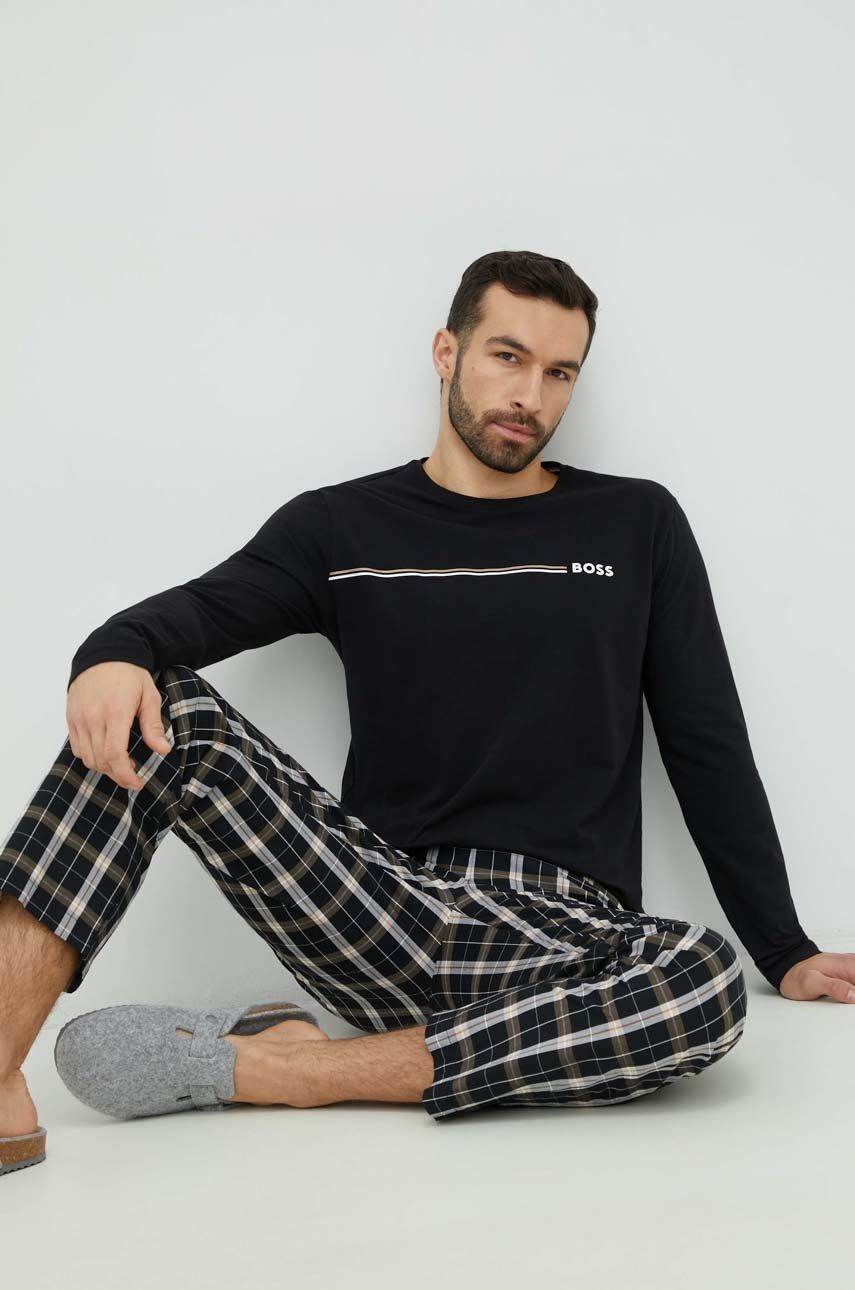 BOSS pijama barbati, culoarea negru, modelator answear.ro imagine noua