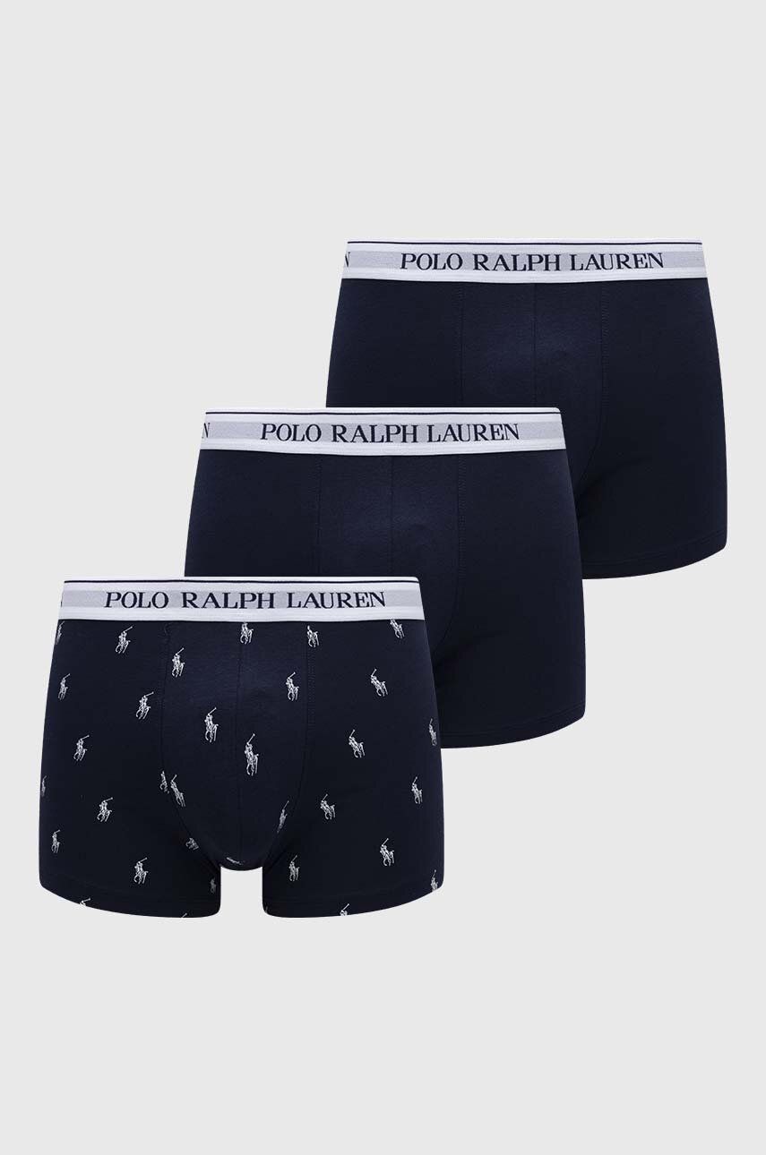 Levně Boxerky Polo Ralph Lauren 3-pack pánské, tmavomodrá barva
