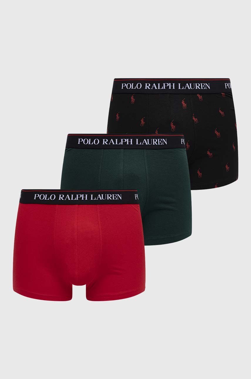 Boxerky Polo Ralph Lauren 3-pack pánské, černá barva