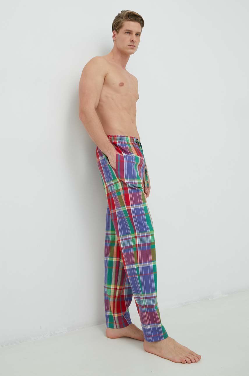 Bavlněné pyžamové kalhoty Polo Ralph Lauren červená barva