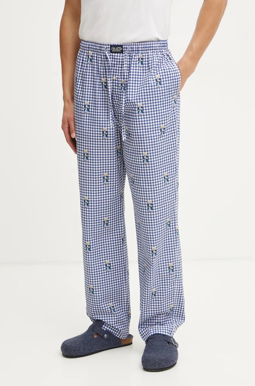 Levně Bavlněné pyžamové kalhoty Polo Ralph Lauren modrá barva, 714899509