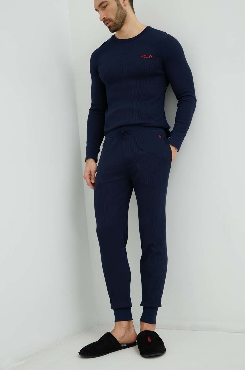 Levně Pyžamové kalhoty Polo Ralph Lauren pánské, tmavomodrá barva, 714899616