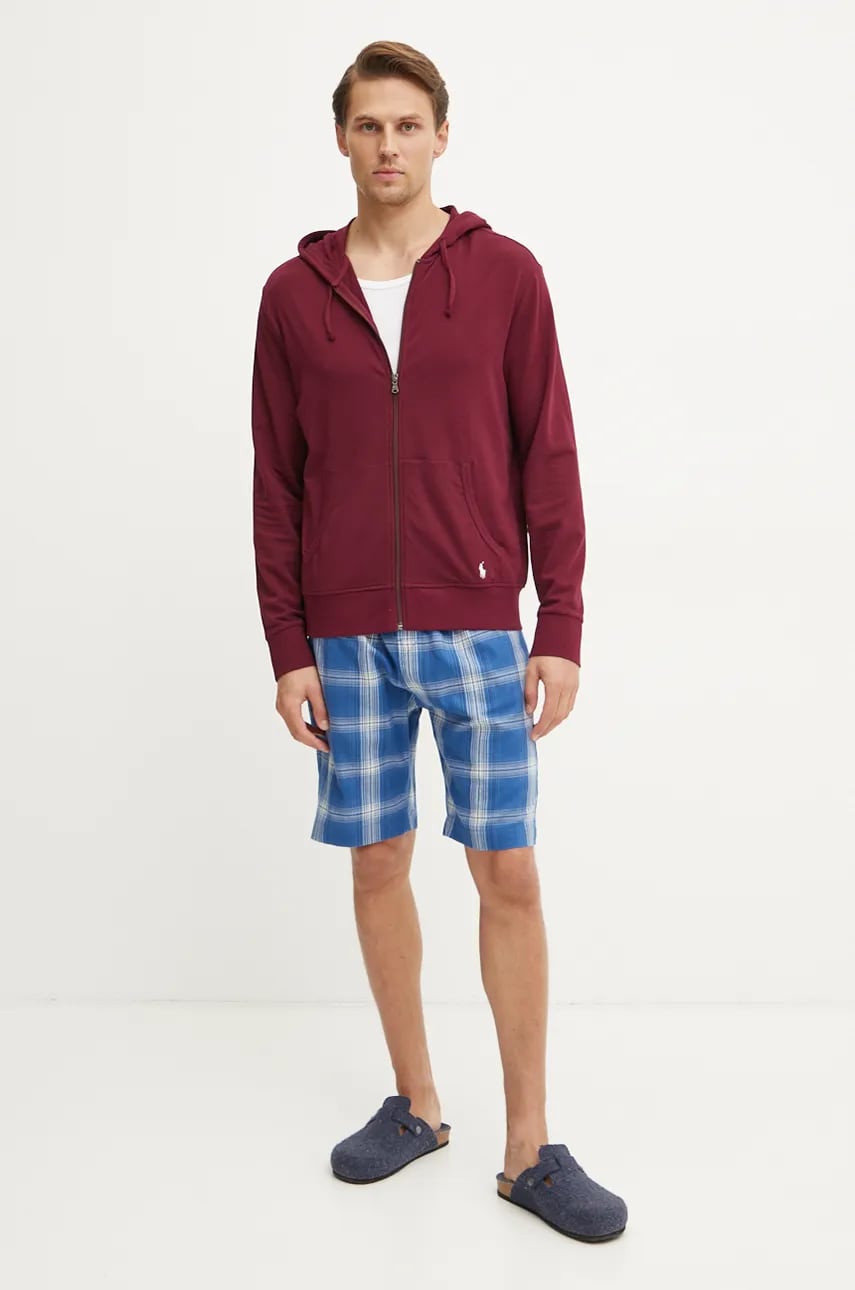 Кофта лаунж Polo Ralph Lauren цвет красный с капюшоном однотонная 714899623 Кофта лаунж Polo Ralph Lauren цвет красный с капюшоном однотонная 714899623