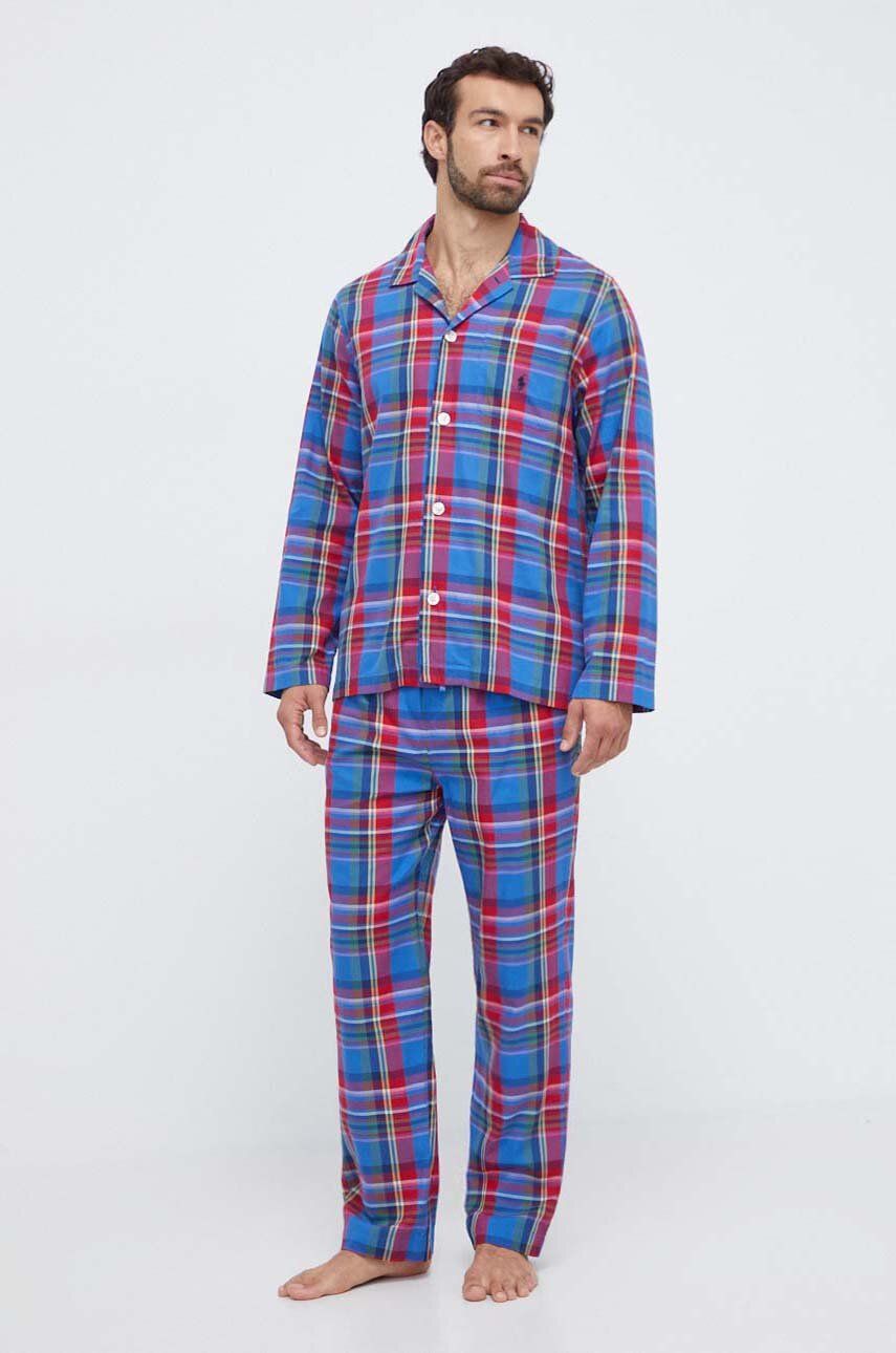 Bavlněné pyžamo Polo Ralph Lauren červená barva