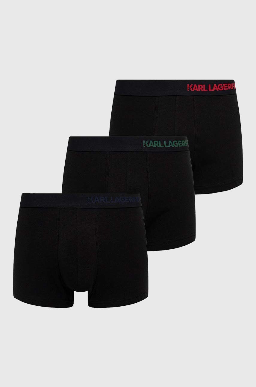 Karl Lagerfeld Boxeri 3-pack Barbati, Culoarea Negru