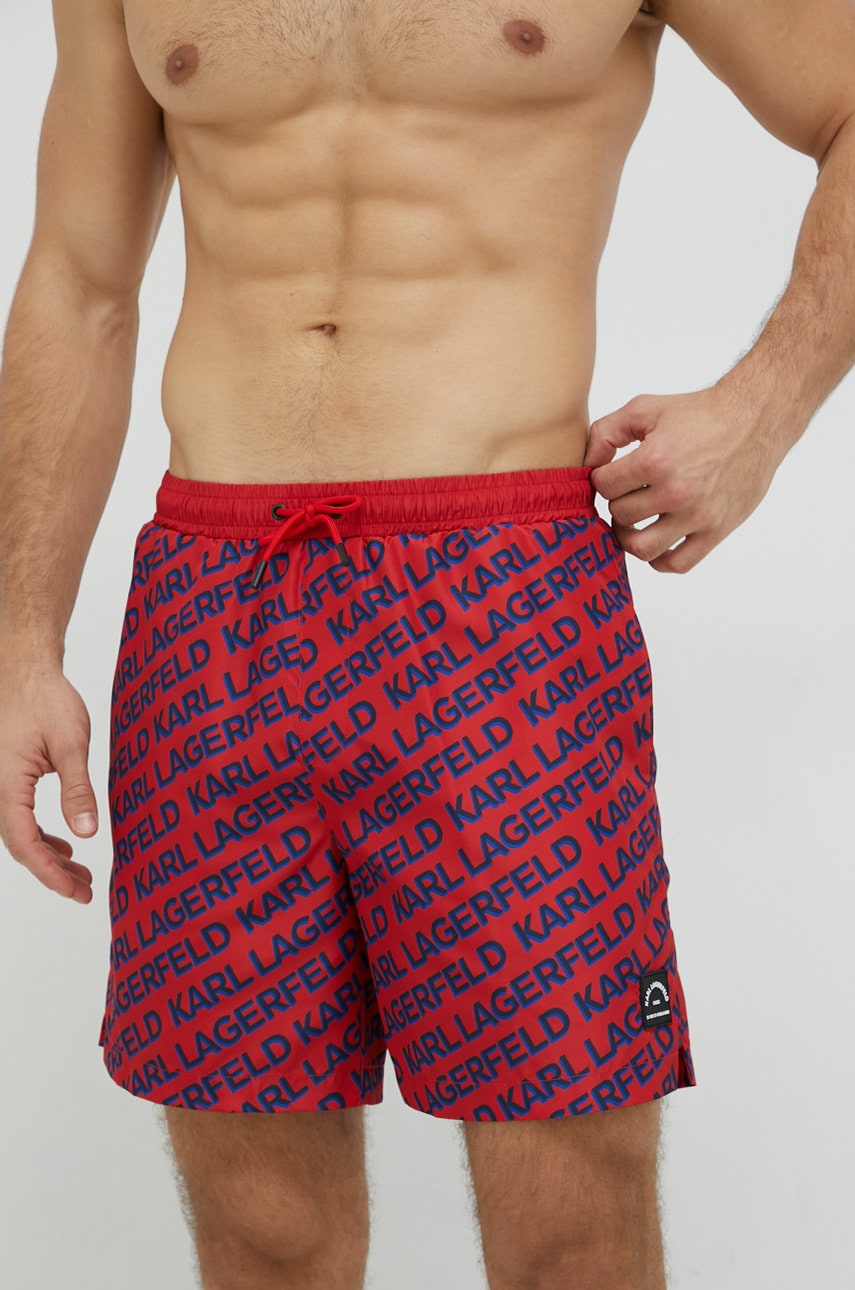 Karl Lagerfeld pantaloni scurti de baie culoarea rosu Karl Lagerfeld pantaloni scurti de baie culoarea rosu