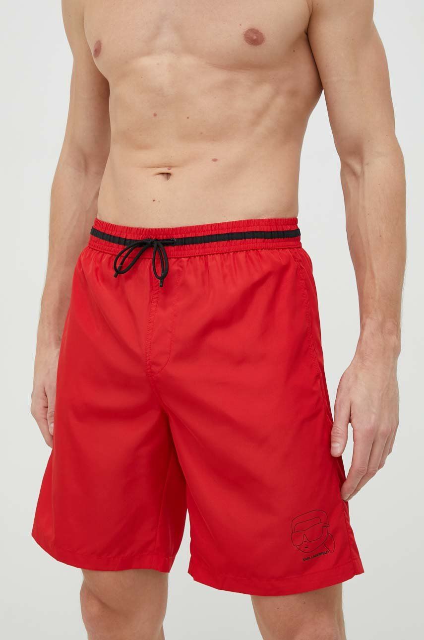 Karl Lagerfeld pantaloni scurti de baie culoarea rosu Karl Lagerfeld pantaloni scurti de baie culoarea rosu