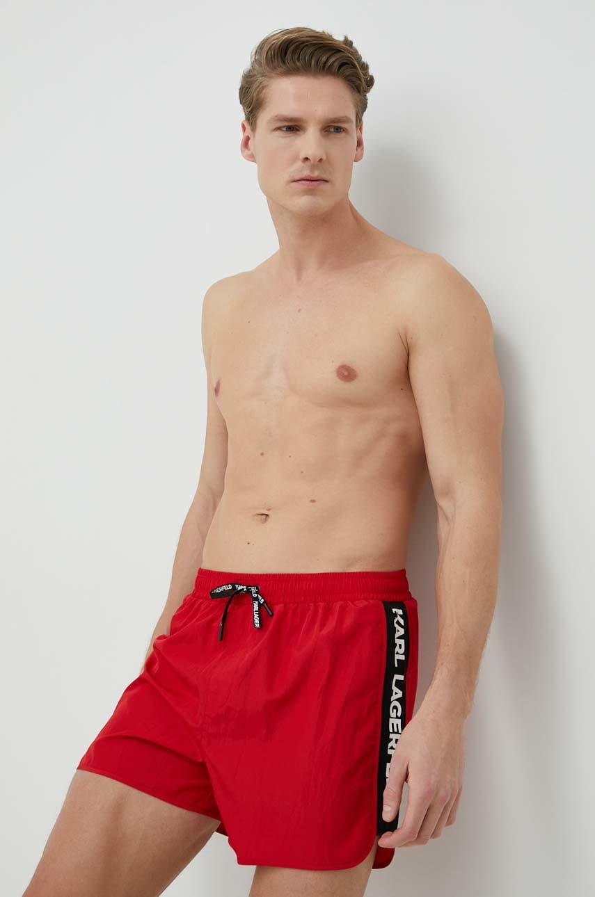 Karl Lagerfeld pantaloni scurti de baie culoarea rosu Karl Lagerfeld pantaloni scurti de baie culoarea rosu