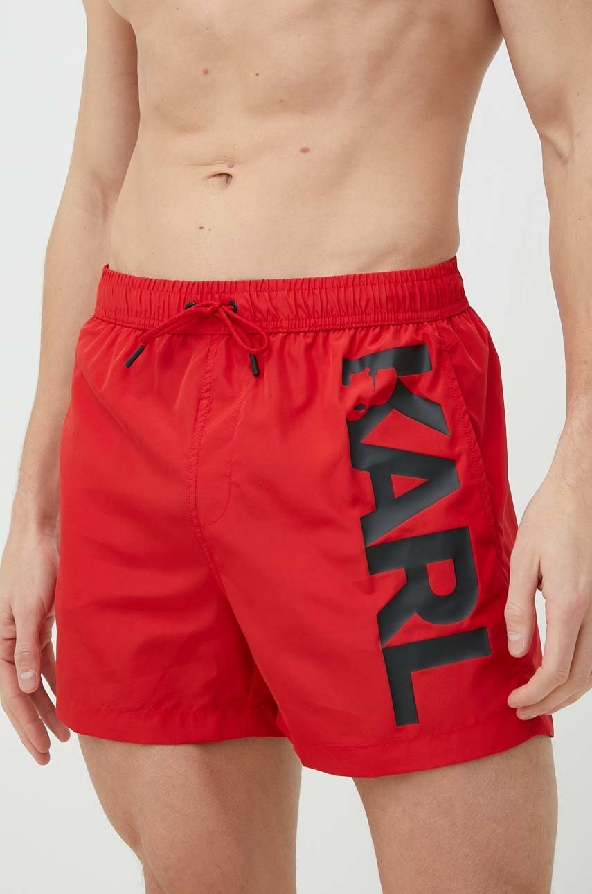 Karl Lagerfeld Pantaloni Scurti De Baie Culoarea Rosu