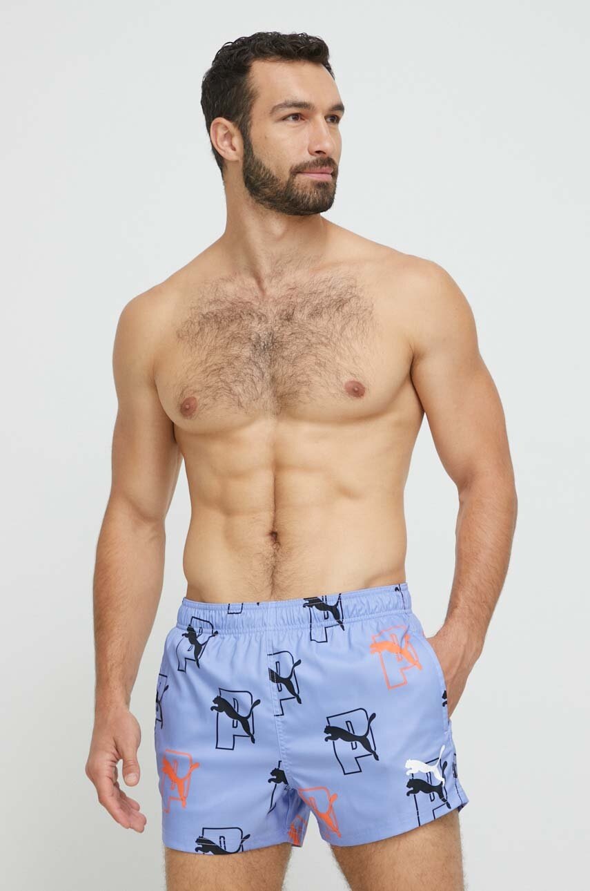 Μαγιό Puma Cat Logo χρώμα: μοβ