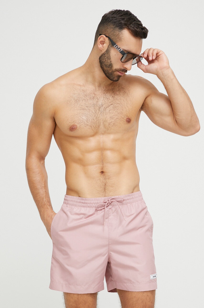 

Плувни шорти Calvin Klein в лилаво, Розов