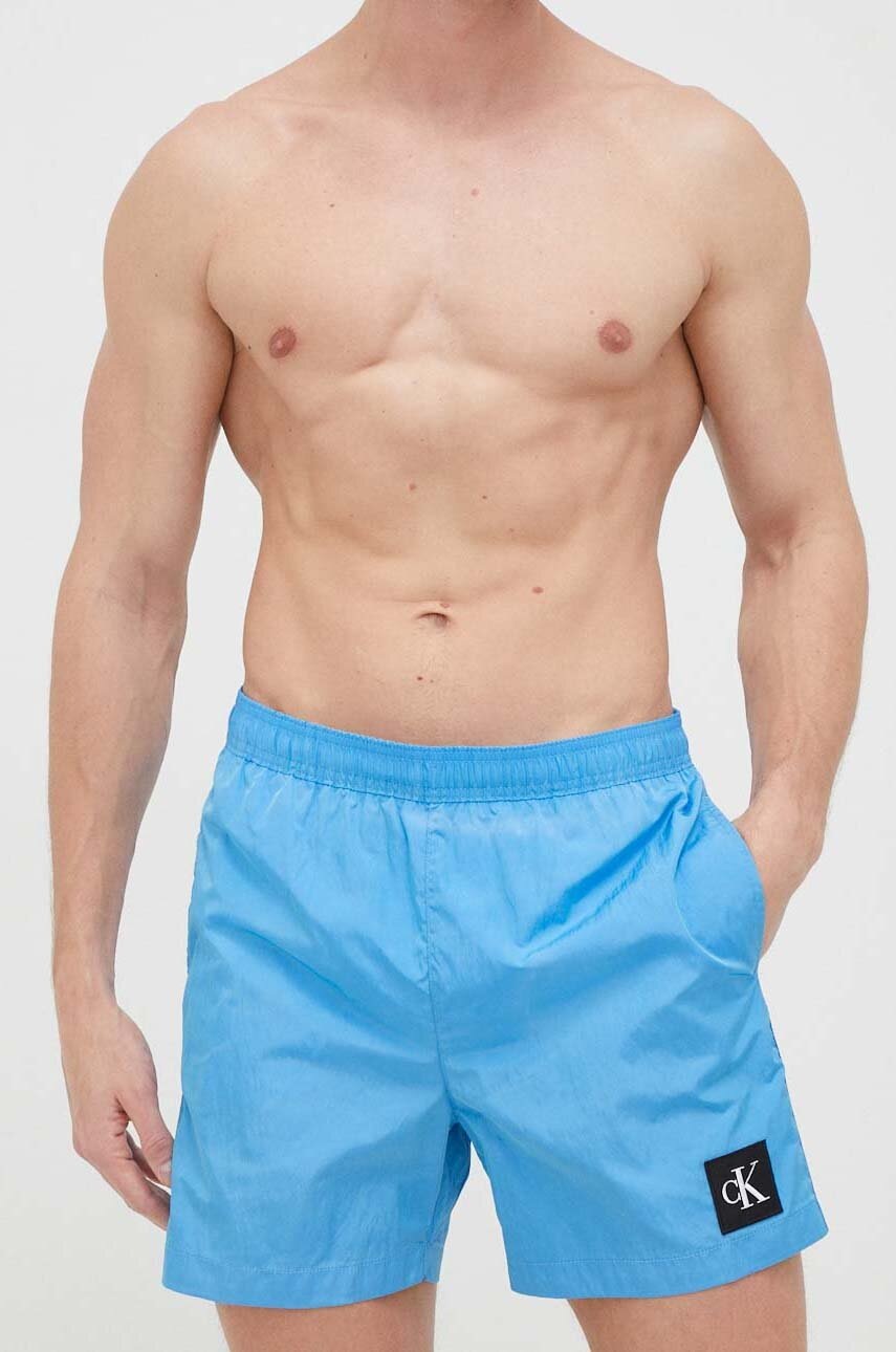

Плувни шорти Calvin Klein в синьо, Син