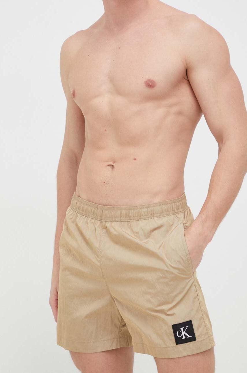 Σορτς κολύμβησης Calvin Klein χρώμα: μπεζ