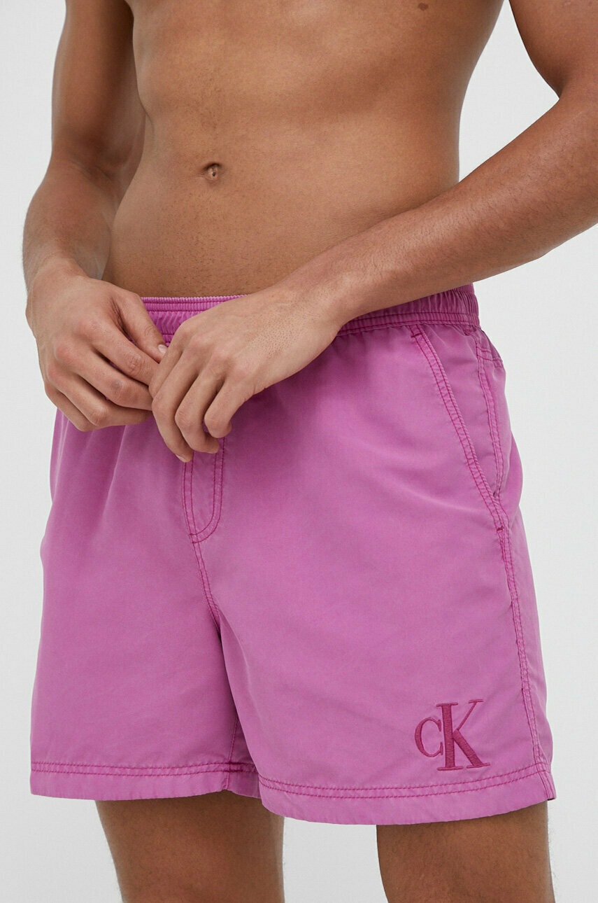

Плувни шорти Calvin Klein в розово, Виолетов