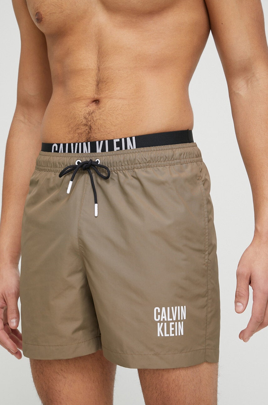 

Плувни шорти Calvin Klein в кафяво, Кафяв