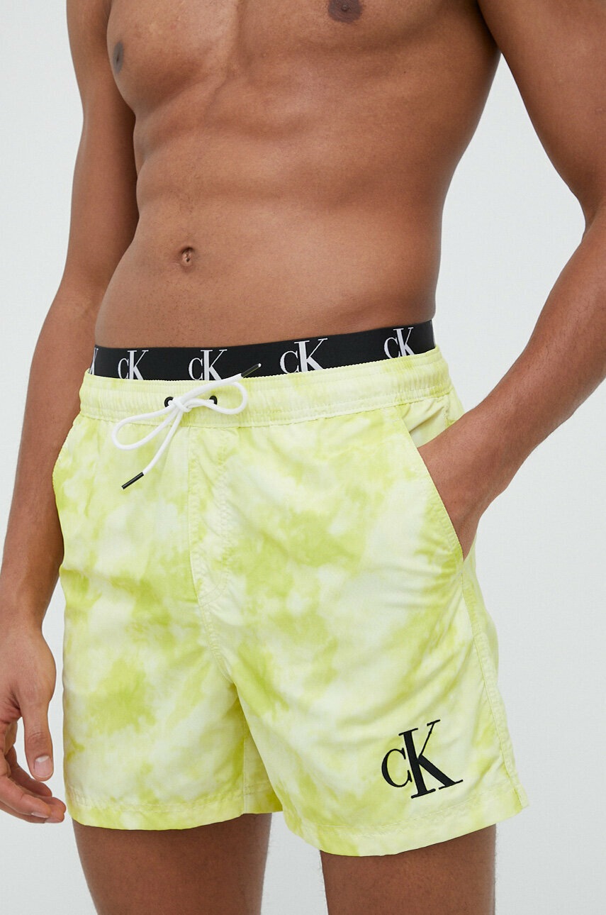 

Плувни шорти Calvin Klein в зелено, Жълт
