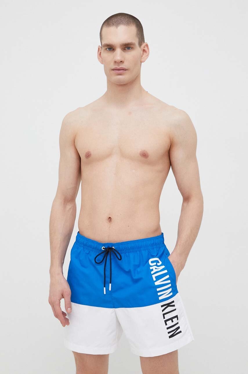 

Плувни шорти Calvin Klein в синьо, Син