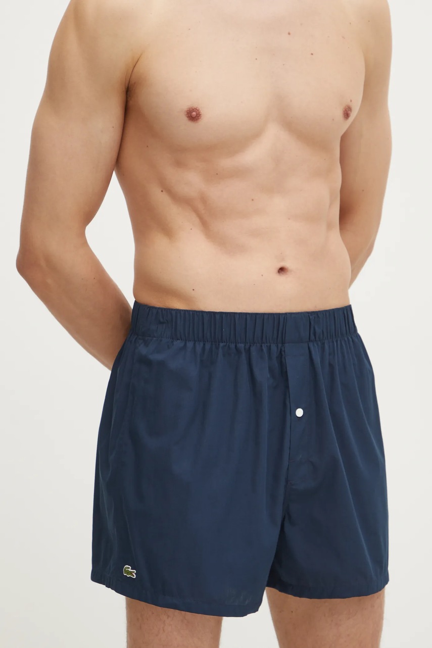 Lacoste boxeri de bumbac 3-pack culoarea albastru marin