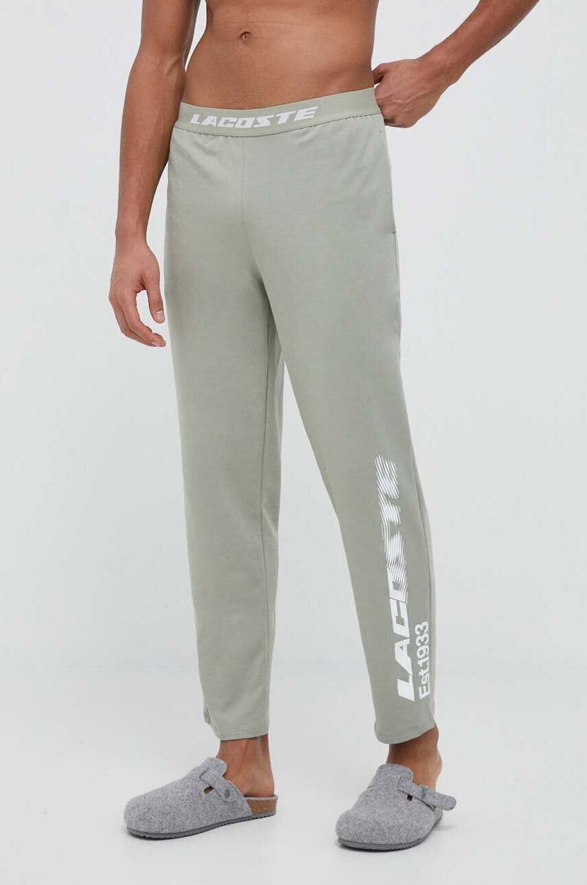 Lacoste Pantaloni De Pijama Barbati, Culoarea Verde, Cu Imprimeu