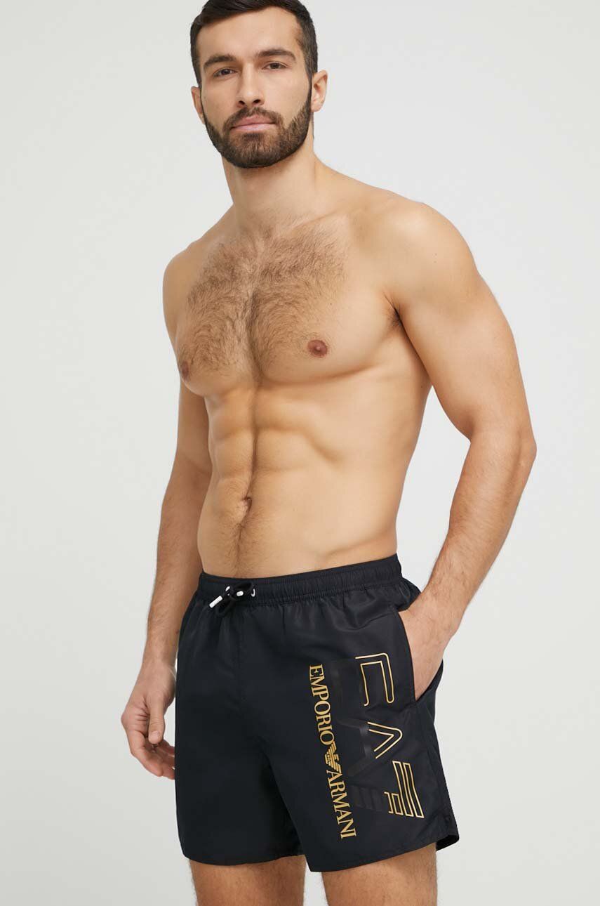 EA7 Emporio Armani pantaloni scurti de baie culoarea negru