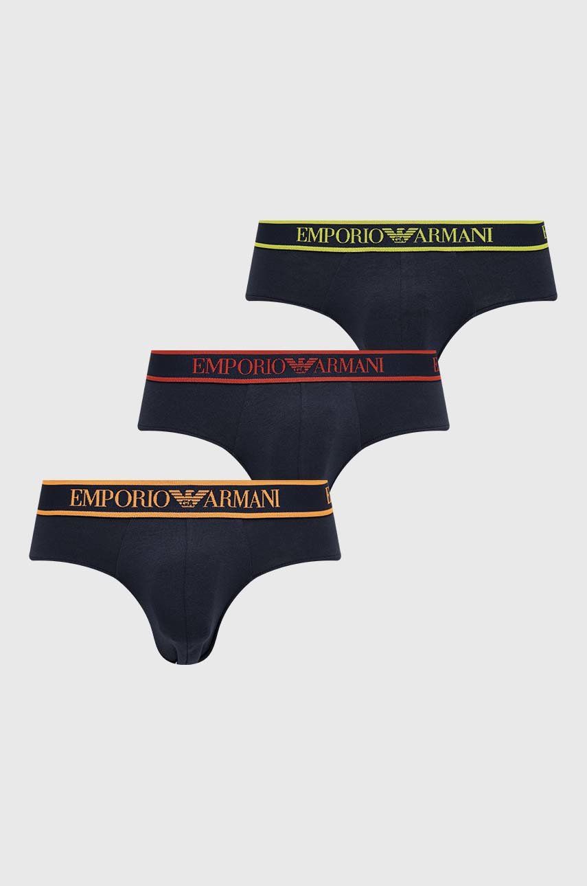 Emporio Armani Underwear slip 3-pack barbati, culoarea albastru marin (3-pack) imagine noua