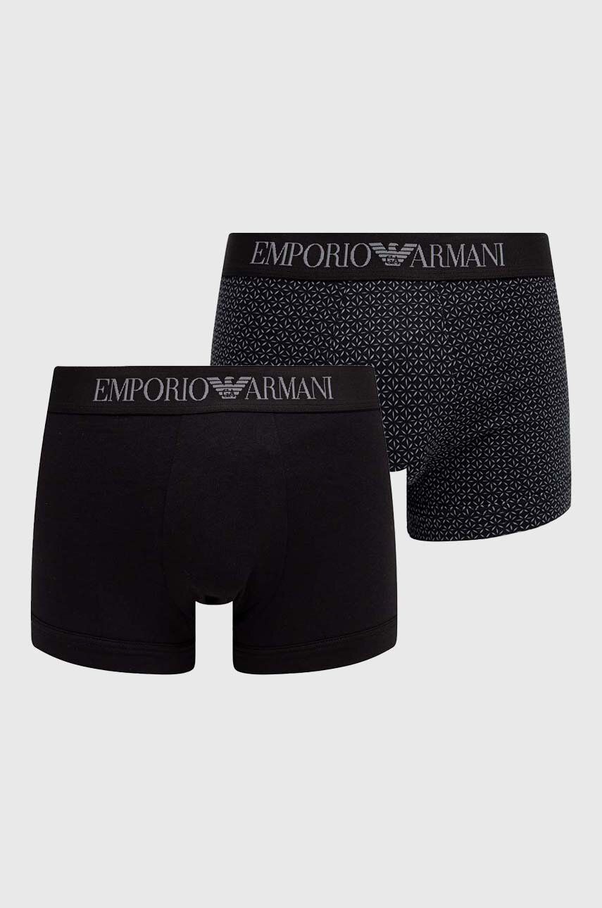 Levně Boxerky Emporio Armani Underwear 2-pack pánské, černá barva
