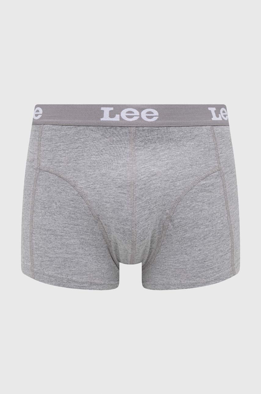 Levně Boxerky Lee 2-pack pánské, šedá barva