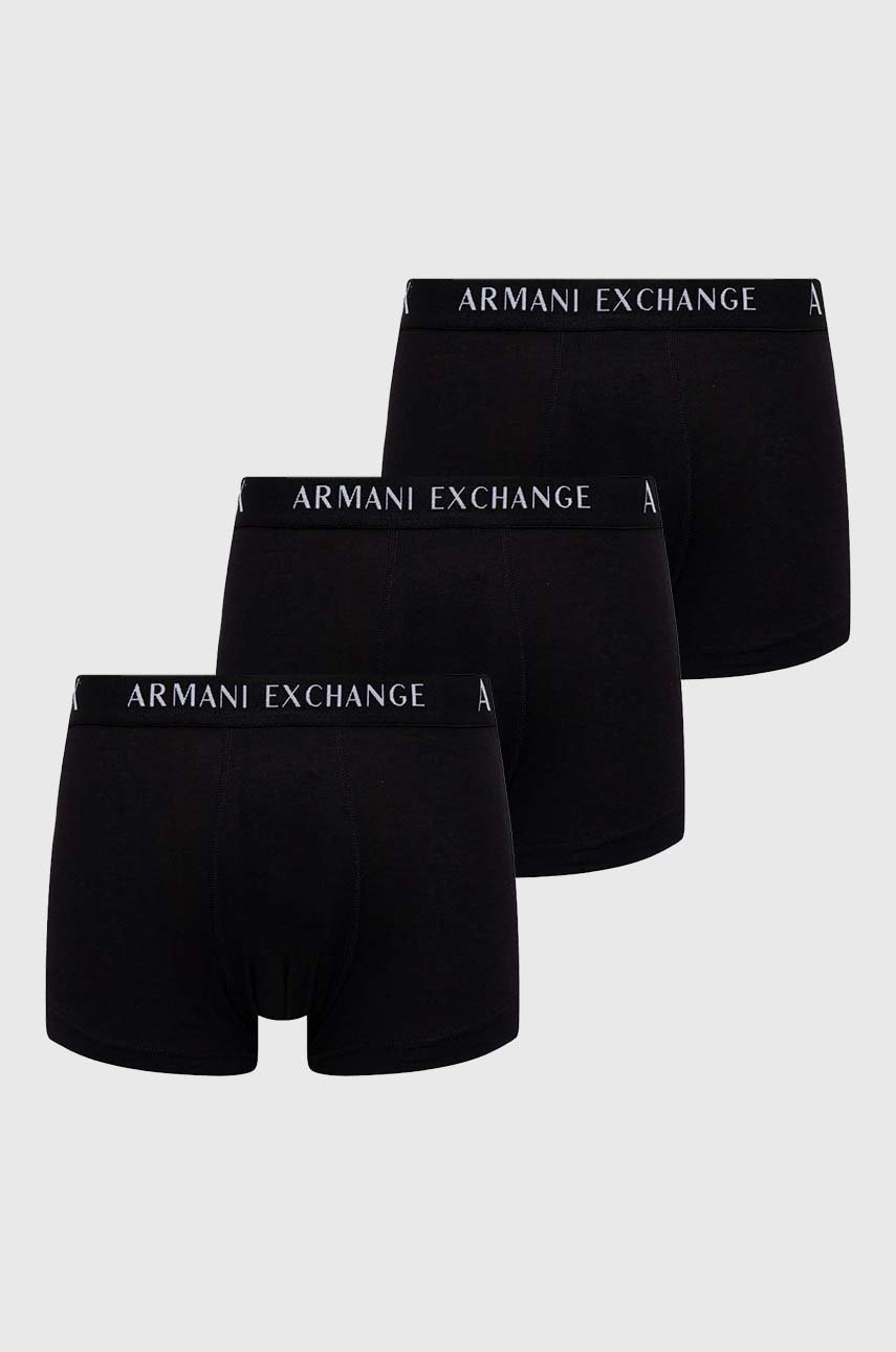 

Боксеры Armani Exchange 3 шт мужские цвет чёрный
