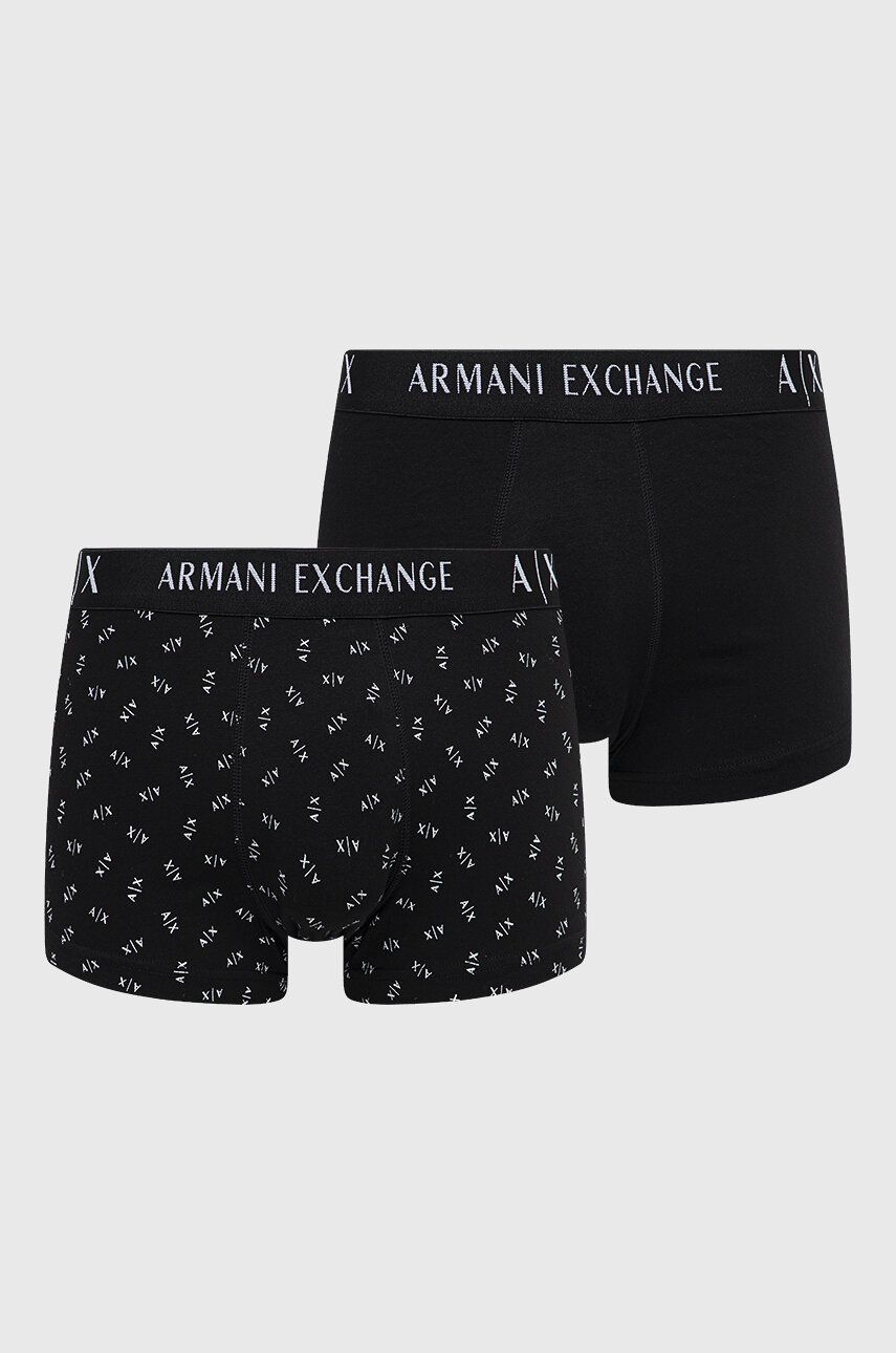 Armani Exchange boxeri 2-pack barbati, culoarea negru 2-PACK imagine noua