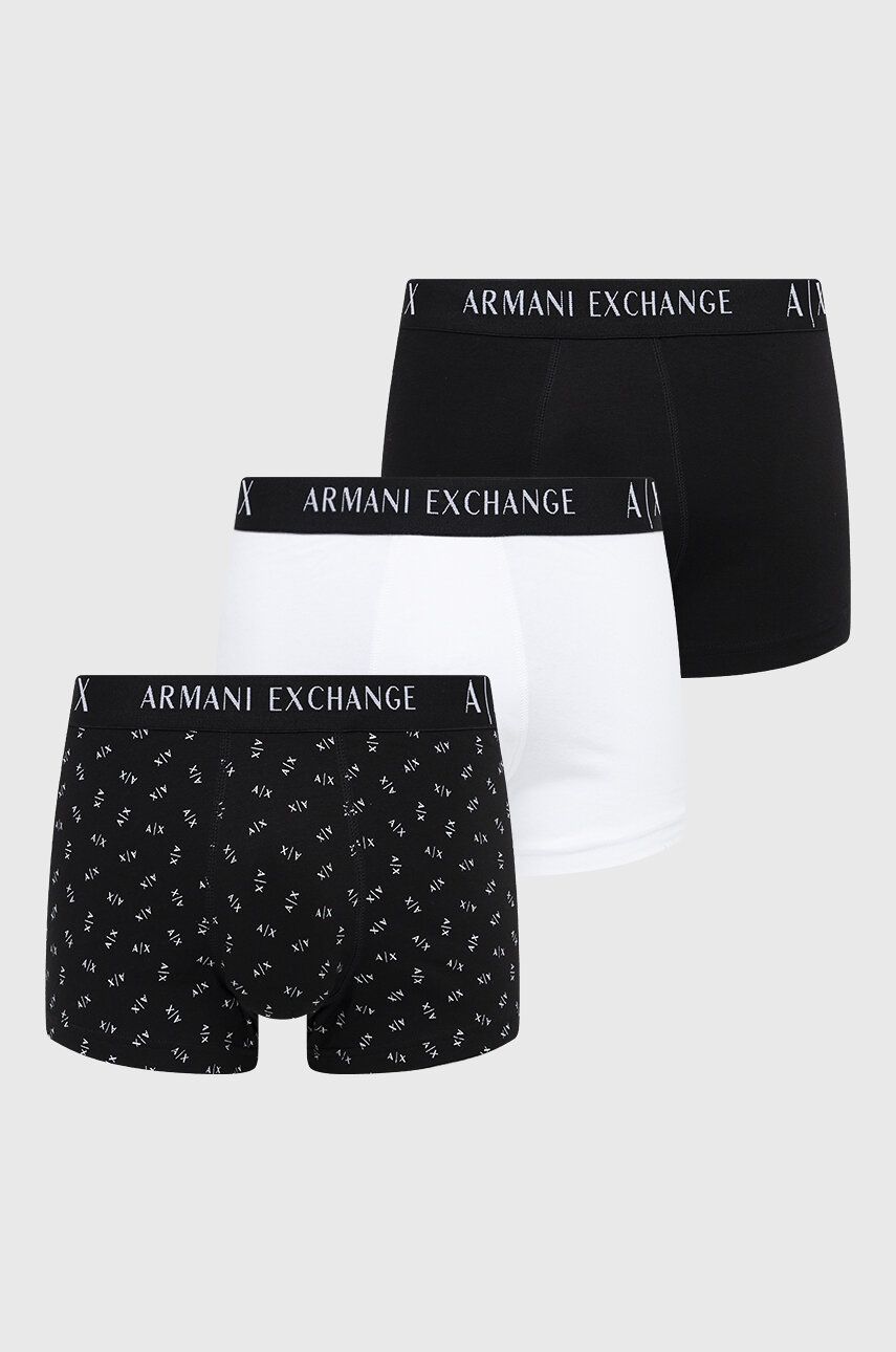 Armani Exchange boxeri 3-pack barbati, culoarea negru (3-pack) imagine noua