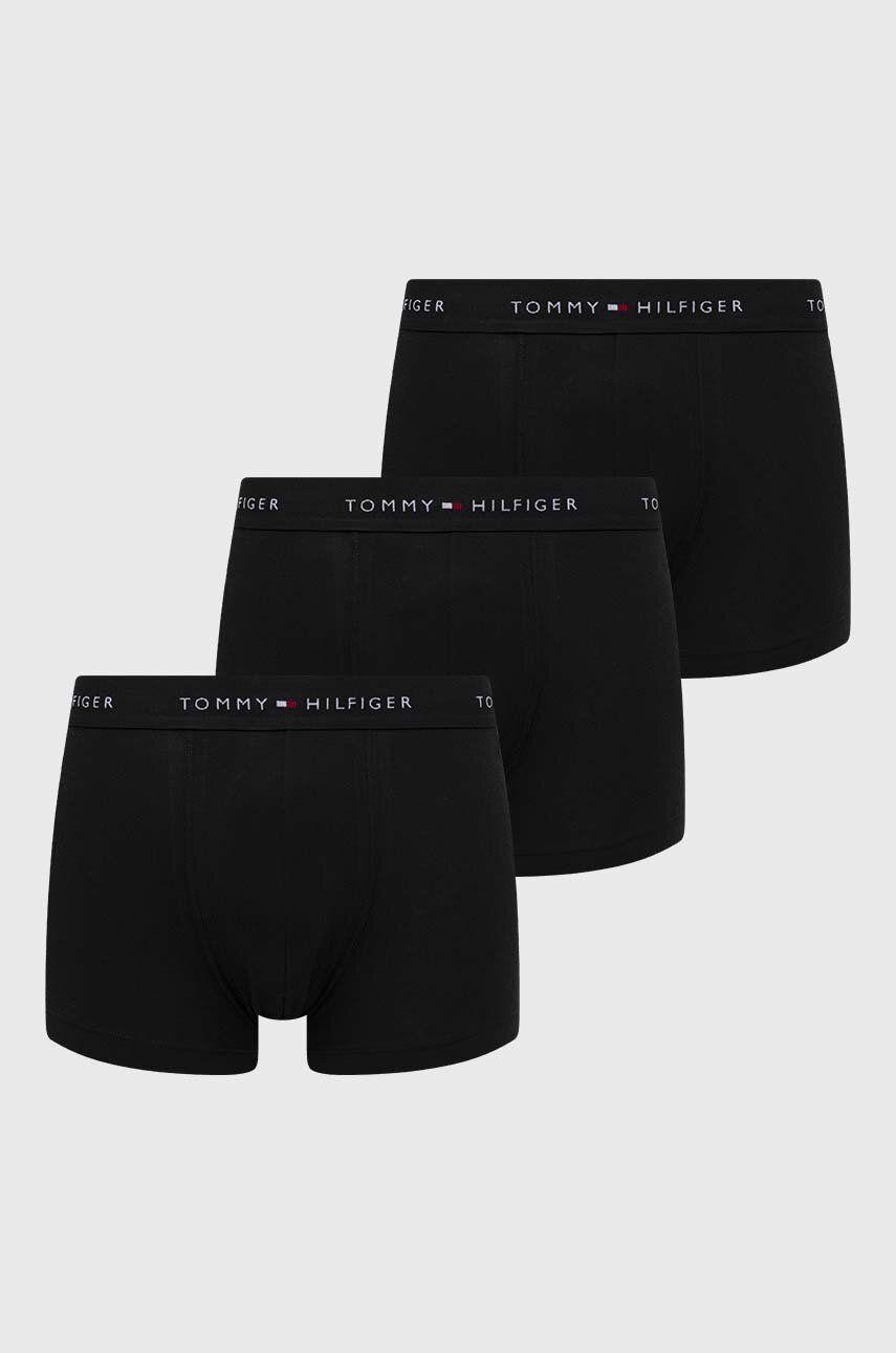 Levně Boxerky Tommy Hilfiger 3-pack pánské, černá barva, UM0UM02763