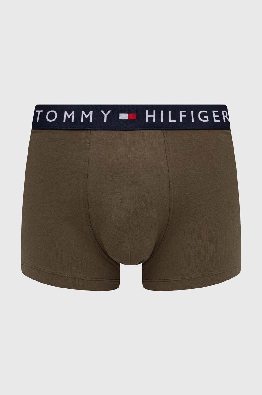 Levně Boxerky Tommy Hilfiger pánské, zelená barva