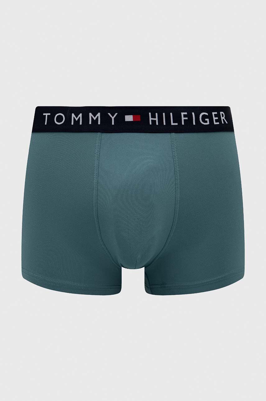 Boxerky Tommy Hilfiger pánské, zelená barva - zelená -  Materiál č. 1: 91 % Polyamid