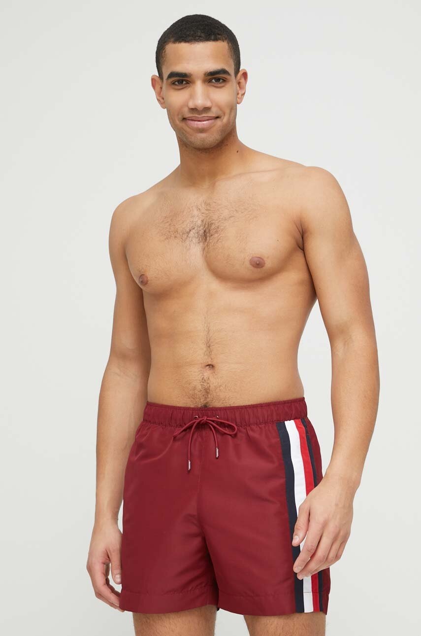 

Купальні шорти Tommy Hilfiger колір бордовий