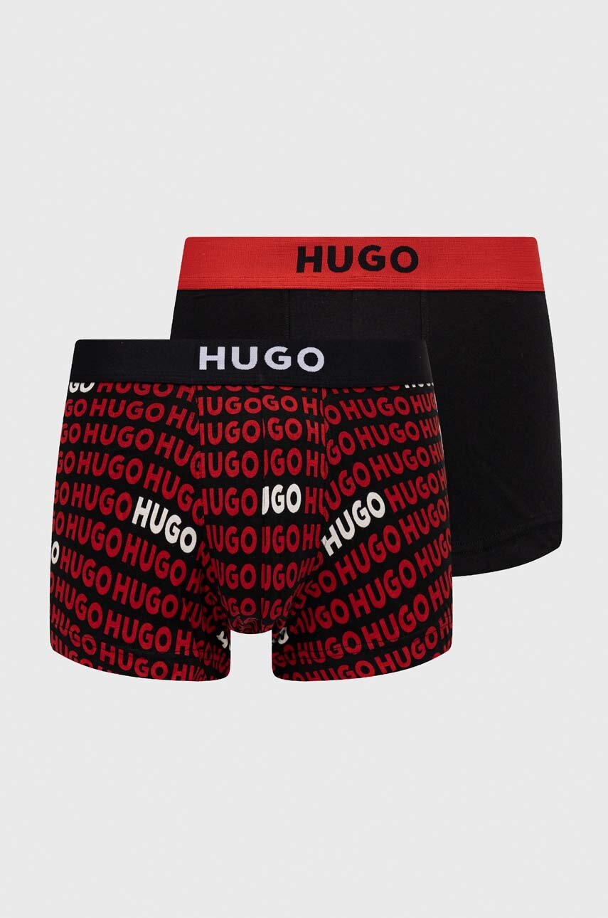 Boxerky HUGO 2-pack pánské, červená barva